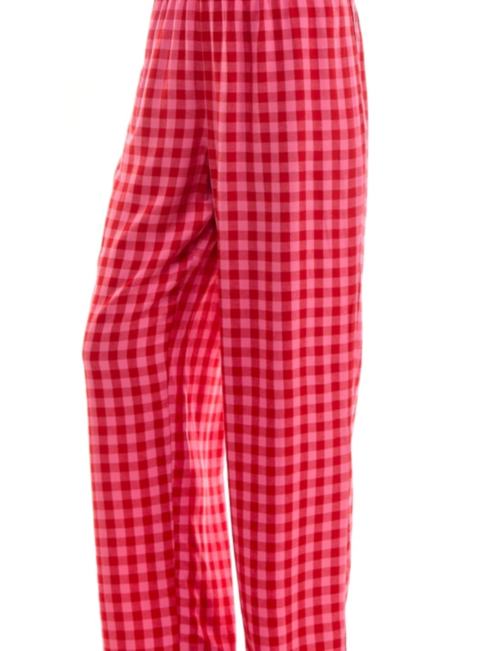ROUDELAIN Women's Printed Open Leg Contrast Waistband Flannel Pants